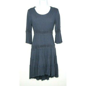 Anthropologie Solitaire by Ravi Khosla Dress Bohemian Design Size XS Navy Blue
